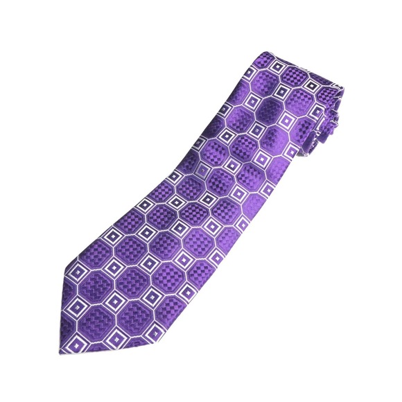 Donald J. Trump Other - Donald J Trump Signature Collection 100% Silk Geometric Purple Tie 58" x 3.5"